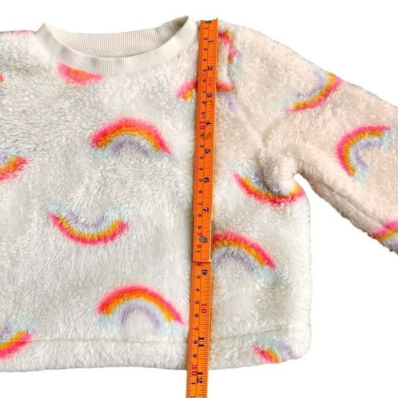 Cat & Jack Girls Fuzzy Rainbow Print Pullover Crewneck Sweatshirt. 18 Months. - Picture 3 of 6